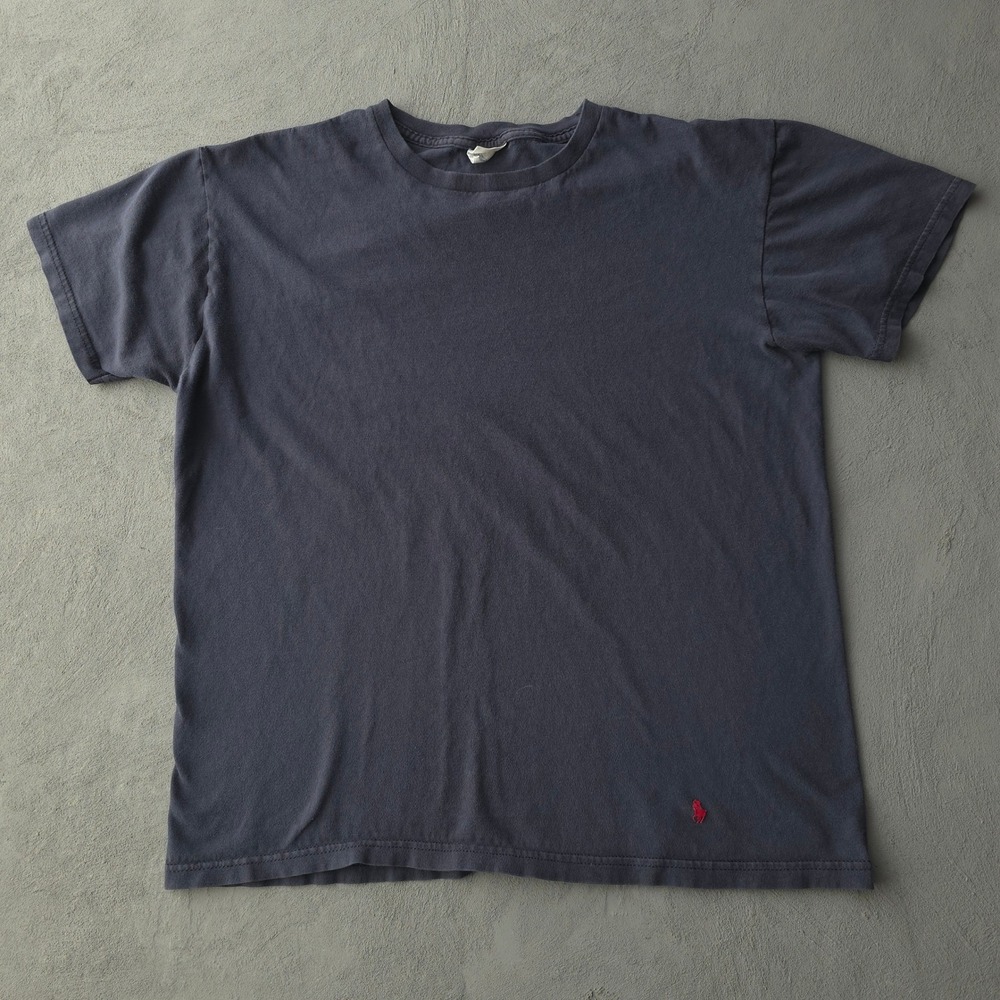 Vintage 90s Polo Ralph Lauren Navy T-shirt Large Red Pony Logo
